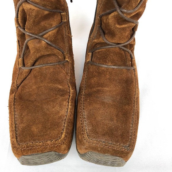 Elle Boots Brown Suede Hidden Wedge 36 - Picture 4 of 9